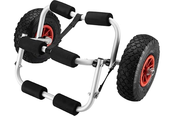 WilTec Chariot de Transport en Aluminium pour Kayak Canoë avec Supports en Mousse Sécurité Sangles Transport Bâteau Fixation