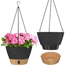 Vasi Autoinnaffianti ZMTECH Set Di 2 - Diametro 20 Cm Con Sistema Autoirrigazione E Corda Nylon