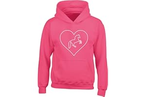 Hippowarehouse Heart Horse Riding Kids Children's Unisex Hoodie Hooded top