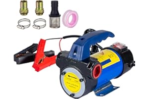 GOTLUCK Pompa di trasferimento diesel 12V 260W Pompa di trasferimento del carburante elettrica 45L/Min Pompa di aspirazione dell'olio con motore in rame per il trasferimento di diesel, cherosene