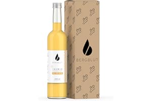 ‎BERGBLUT Bergblut Bio Ingwer Konzentrat – 500 ml Ingwerkonzentrat ohne Stücke mit Bio Zitronen & Limettensaft | Geeignet als scharfe Würze, Limonade & Ingwer Shot | Vegan & ohne Zucker oder Zusätze