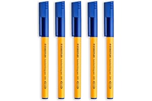 STAEDTLER 309 Handwriting Pen - 0.6mm Nib - Home, School, Office, Work Stationery (Blue, Pack of 5)