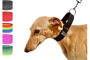 bub's Collar Martingale - Collar para Perro, antialérgico y Suave.Diseñado para Todo Tipo de Razas de Perro y Especialmente para Galgos y Podencos (Negro, L 40 mm Ancho)