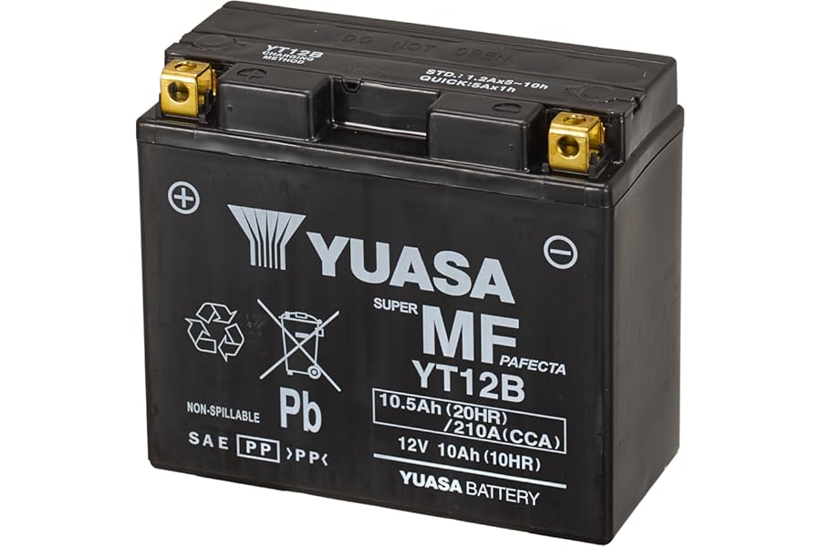 Yuasa YT12B 12V 210 CCA Maintenance Free AGM VRLA Motorbike Battery