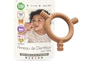 Baby Nom ® Anneau de Dentition pour Bébé - Anneau de Dentition pour Bébé en Silicone 100% Alimentaire Sans BPA, Jouet Dentition Bébé pour Soulager Les Gencives Bebe, Soulagement Dent Bébé