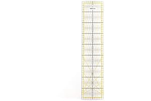 WINTEX Universal Ruler 10cm x 45cm Transparent 2-Colour Print with cm Grid and Angle Display in 30°/45°/60° Rotary Cutter Ruler Patchwork Ruler Craft Ruler - Ideal for Sewing and Crafts