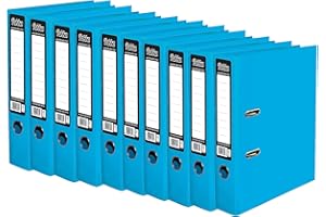 ED 10 x Pukka A4 Glossy 2-Ring Lever Arch File School Work Office 75mm Spine File Organiser (Blue)
