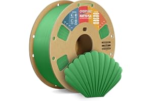 OVERTURE PLA Matte 3D Printer Filament 1.75mm, Matte PLA 1kg Cardboard Spool (2.2lbs), Dimensional Accuracy +/- 0.02 mm(Matte Green)