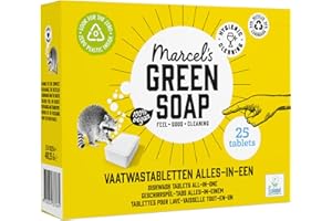 ‎MARCEL'S GREEN SOAP Marcel’s Green Soap Spülmaschinen Tabs – All-in-One Geschirrspültabs – 25 Stück – Vegan, Palmölfrei, Ohne Mikroplastik, 99,6% Biologisch abbaubar – Eco, Nachhaltig, Für Spülmaschine