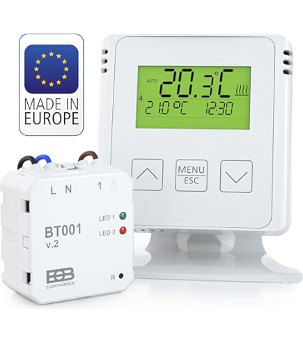 Mi-Heat Mi-250S RF Draadloze thermostaat kamerregelaar voor vloerverwarming verwarmingsketel elektrische verwarmingDraadloze thermostaatset met 1 ontvanger