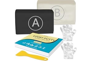 YUMCRAFT Mastic Epoxy Noir 340g Pâte à Réparer Bicomposant – Colle Époxy Imperméable Sous L'Eau pour Réparations, Collages, Rebouche, Sculpter, Modélisation sur Métal, Plastique, Pierre, Céramique, Bois