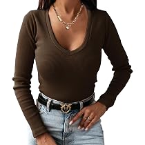TrendiMax T-shirt à Manches Longues Pour Femme - Col Rond