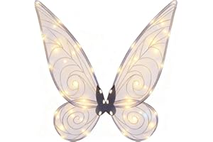 YEETEESY Feenflügel Leuchtende Schmetterlingsflügel Prinzessinnenflügel Damen Mädchen Flügel Kostüm Wings Cosplay für Weihnachts Geburtstags Party