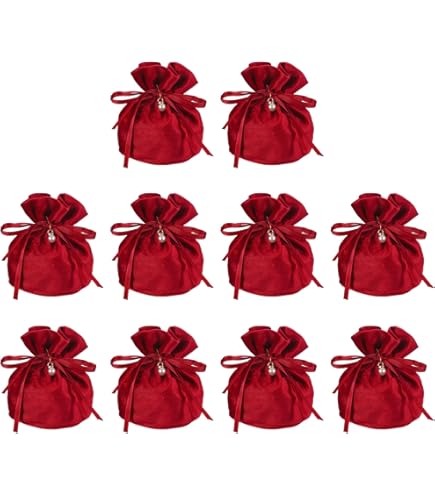 PATIKIL Velvet Drawstring Bags 6"x6", 10 Pcs Velvet Gift Bag With