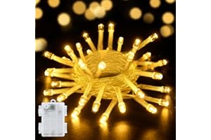 ‎AIFULO aifulo Lichterkette Außen Batterie, 2M 20er LED Lichterkette mit Timer (6 Stunden AN | 18 Stunden AUS), IP65 Wasserdicht Warmweiß Lichterkette Batterie für Zimmer Party Weihnachten Innen Außen
