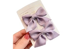 KERTFGOKU 2 Pezzi Mollette a Coccodrillo per Capelli con Fiocco in Gros-grain Accessori per Capelli Moda Ragazze Accessori per Capelli Donne Natale Matrimonio Compleanno (Viola)