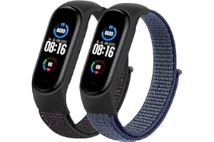 Tobfit Armband Kompatibel mit Xiaomi Mi Band 5 / Mi Band 6 / Mi Band 4 / Mi Band 3 / Amazfit Band 5, Nylon Weiches Atmungsaktives Armband für Mi Band 6/5/4/3 / Amazfit Band 5