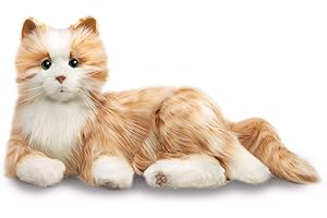 Ageless Innovation Joy For All Interactive Pet Cat - Lifelike & Realistic Companion with Soft Fur and Soothing Purrs, No Assembly Required - Orange Tabby