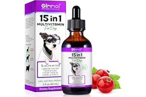 XAYGHE Dog Multivitamin Drops 15 in 1 Dog Vitamins & Supplements for Improving Hip, Joint, Skin Coat, Skin Health, Gut Health and Heart Health Digestion