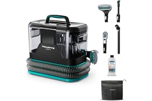 ‎ROWENTA Rowenta Clean It Fleckenreiniger, tragbarer Teppichreiniger, schnelle und einfache Reinigung, abnehmbarer 2.3-Liter-Tank, wechselbare Reinigungsköpfe, 750 Watt, Grün, Schwarz, IN5020F0