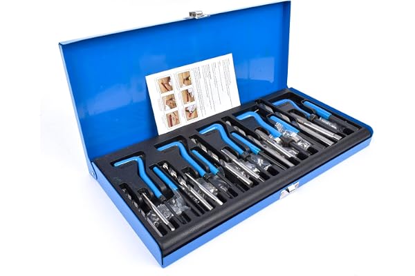 Bisenya Kit de réparation de Filetage 131 pièces M5 M6 M8 M10 M12 Filetage Bleu