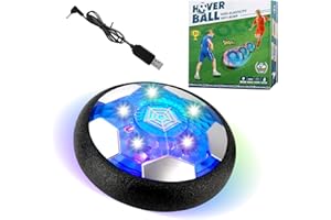 VMUTGA Balón Fútbol Flotant, Recargable Pelota Futbol con Protectores de Espuma Suave y Luces LED, Air Power Soccer para Regalos Cumpleaños Juguete Niños 3 4 5 6 7 8 9 10 Años