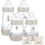 MAM Feed and Soothe Set, Anti-Colic Newborn Bottle Set Complete with Baby Soothers, Suitable from 0+ Months, Ideal Baby Gift 