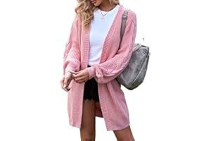 Maavoki Damska długa kurtka z dzianiny, oversize, długi rękaw, sweter, kardigan, casual, płaszcz z dzianiny, na jesień, odzież wierzchnia z kieszenią