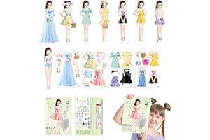 BENSIL Magnetic Dress up Baby - Bambola di Carta Magnetica per Vestire la Principessa, Set da Gioco Giocattolo, Puzzle di Vestiti con Persone magnetiche, Bambole da Vestire alla Moda