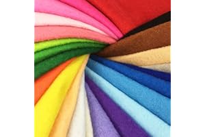 flic-flac 24pcs 1.4mm Soft Felt Fabric Sheet Assorted Color Felt Pack DIY Craft Sewing Squares Nonwoven Patchwork (15 x 15 cm)