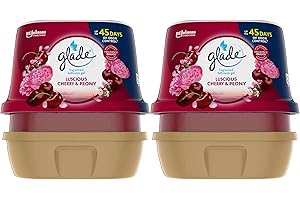 Katsy Style Fragranced Bathroom Gel 180g - Cherry & Peony (Pack of 2). Experience extended freshness with up to 45 days of odor control, featuring luscious cherry and peony fragrance