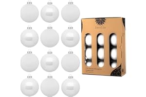 DecoLite: Christbaumkugeln aus Glas Ø 8 cm (12 Stück) - Weiß - matt/glänzend