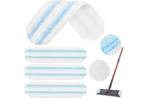 RWBIMTI 3 pièces pour Vileda H2PrO Balai serpillère de rechange, lavable en machine, compatible avec Vileda H2Pro & O-Cedar Balai serpillère de rechange, tampons de nettoyage en microfibre de remplacement