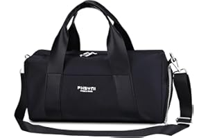 PHSYNI 16L Klein Sporttasche für Frauen und Kinder,Mit Schuhfach&Trocken-Nass Trennung,Praktisch für Fitness, Reisen, Tanzen, Schwimmen, Schwarz