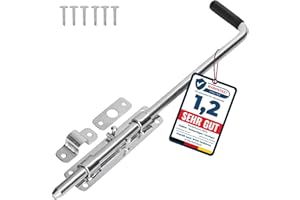 Torfix® Bolzenriegel 420 mm, verzinkter Stahl – robuster Torriegel für Garten‑ & Hoftore, links/rechts montierbar, inkl. 6 × selbstbohrende Torx‑Schrauben (420mm)