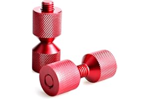 CNRAQR 1-1/8" Two Hole Pins Set 6061 Aluminum Lightweight Construction 2 Hole Flange Alignment Pin with Anodized Oxide Red Finish