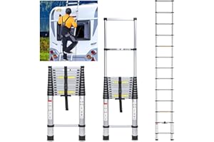 ‎CECAYLIE Cecaylie Teleskopleiter 5M Ausziehbare Leiter Aluminium 150 kg Belastbarkeit, Rutschfester Aluleiter Stehleiter Mehrzweckleiter Ausziehbar Aluminiumleiter, Teleskop Ausziehleiter
