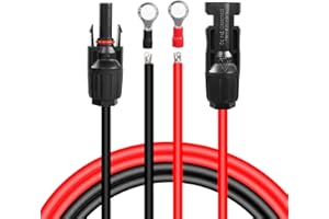 GELRHONR 10AWG Solar Panel Extension Cable with Female and Male Connector Solar Panel Wiring Wire Adapter for Solar Panels-(Red+Black) (10AWG 2M/6.5FT)