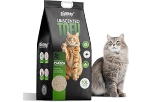 BIOKITTY Tofu Clumping Cat Litter 10L - Unscented, Eco-Friendly, Natural & Dust-Free - Biodegradable, Non-Toxic, Ultra Absorbent Flushable Cat Litter for Kittens & Adult Cats (Pack of 1, Unscented)