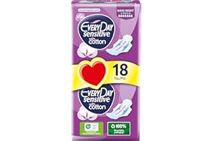 EVERY DAY EveryDay Sensitive Cotton Maxi Night, Pads mit Flügeln, Filter mit Baumwolle, 18 Stück