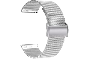 Microwear Cinturino Metallo in Acciaio Inossidabile per Orologio 16mm 18mm 20mm 22mm Intrecciata in Maglia Bracciale Sgancio Rapido Regolabili Cinturini Fibbia per Uomo e Donna