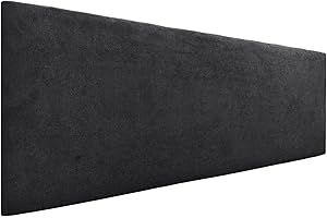 DHOME Testata in similpelle o tessuto AQUALINE Testata imbottita liscia Testata letto di lusso (Tessuto Nero, 160cm (Letti 150/160))