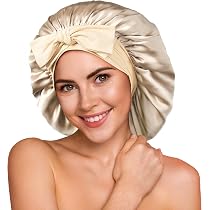 MERRYHAPY 2 Stück Seiden-Schlafmützen Mit Breiter Krempe – Elastisch, Atmungsaktiv, Für Langes Haar & Lockiges Haar, Schwarz