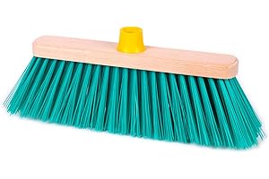 La Briantina Scopa da Esterno Cortile per Giardini e Pavimentazioni Ruvide, con Setole Rigide, Larghezza 18.5 cm, Attacco del Manico Universale
