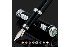 Scriveiner Pluma Estilográfica Verde Muy Oscuro Plumilla (fina) y Convertidor Instalado, Incluye Dos Cartuchos de Tinta, Azul y Negro