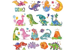 Leesgel Dinosaur Glitter Tattoos for Kids, 120 Styles Temporary Tattoos for Girls Boys Dinosaur Games Toys, Dinosaur Stickers, Fake Tattoos for Dinosaur Birthday Decorations Party Bag Fillers