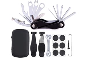 COZYROOMY Kit Reparación Herramientas Bicicleta,10 en 1 Herramienta multifunción (con Separador Cadena) y Accesorios de Repuesto, Llave de Llave de Hueso y Paquete Herramientas.