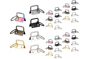 ANYUANKW 35 Piezas Hardware para Llavero, 25 mm Llavero de Hardware de Pulsera, Material del Llavero Hardware con Cierre para Manualidades de Tela de Cordón de Bricolaje, 7 Colores