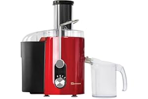 SQ Professional Blitz Power Juicer 800W - 3 Speeds - 700ml Jug - 1400ml Pulp Collector (Red)
