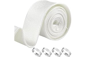 Qooloo Exhaust Heat Insulation, 200CM X 5CM Car Exhaust Wrap, Thermal Exhaust Tape, Motorbike Heat Wrap, Exhaust Heat Wrap, Motorcycle Thermal Insulation Tape in Basalt for Car Motorcycle (White)